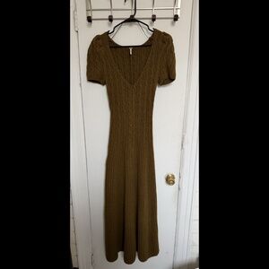 Free People Madsen Midi Sweater Dress Brown - Size XS